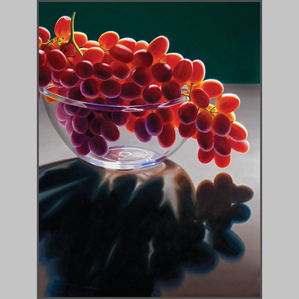 Red Grapes in Glass Bowl oil painting